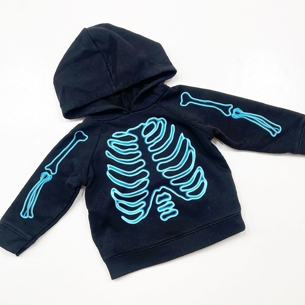Old Navy baby boys skeleton print black hoodie